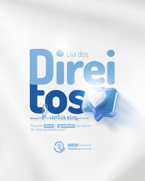 DIA INTERNACIONAL DOS DIREITOS HUMANOS 10 DE DEZEMBRO SOCIAL MEDIA PSD EDITÁVEL