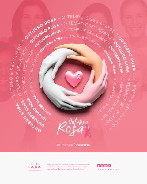 OUTUBRO ROSA CAMPANHA INTERNACIONAL DE CONSCIENTIZAÇÃO PARA O CONTROLE DO CÂNCER DE MAMA SOCIAL MEDIA PSD EDITÁVEL 5