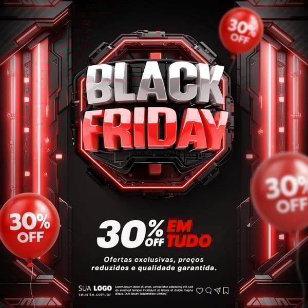 Black Friday Social Media 28 de Novembro PSD Editável 