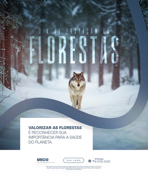 11 DE JULHO - DIA DE PROTEÇÃO ÀS FLORESTAS FLYER SOCIAL MEDIA PSD EDITÁVEL