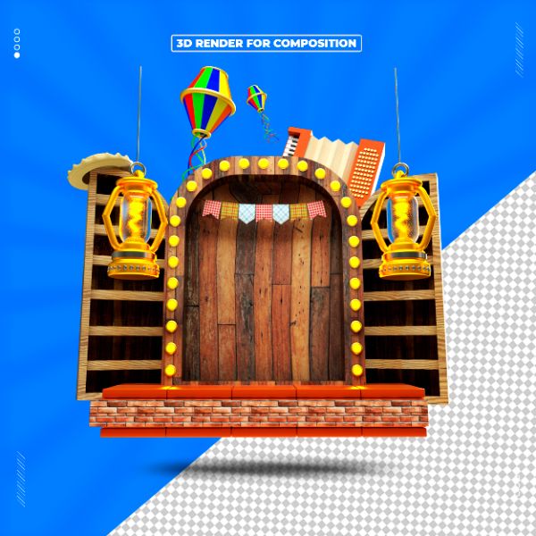 PAINEL  DE MADEIRA FESTA JUNINA 3D