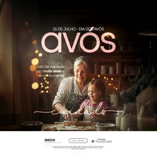 26 DE JULHO - DIA DOS AVÓS FLYER SOCIAL MEDIA PSD EDITÁVEL