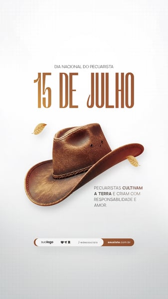 15 DE JULHO - DIA NACIONAL DO PECUARISTA - FLYER SOCIAL MEDIA PSD EDITÁVEL 2