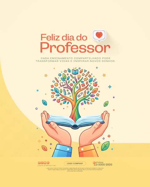 DIA DO PROFESSOR HOMENAGEM EDUCAÇÃO ESCOLAR SOCIAL MEDIA PSD EDITÁVEL 3