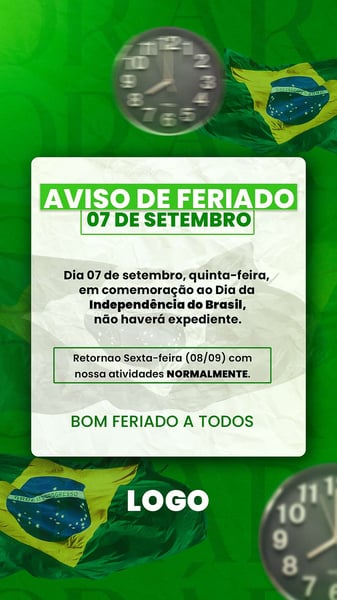 7 DE SETEMBRO HORÁRIO