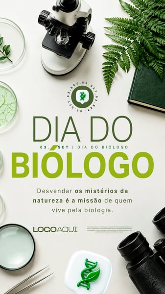 DIA DO BIÓLOGO 03 DE SETEMBRO SOCIAL MEDIA FLYER PSD EDITÁVEL STORY