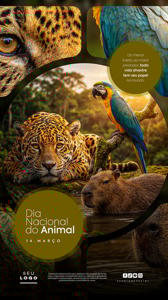 DIA NACIONAL DOS ANIMAIS 14 DE MARÇO STORY SOCIAL MEDIA PSD EDITÁVEL 5