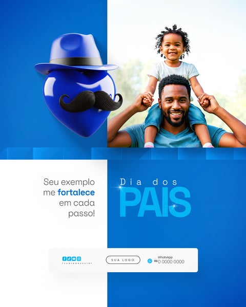 FELIZ DIA DOS PAIS 10 DE AGOSTO SOCIAL MEDIA FEED PSD EDITÁVEL 2