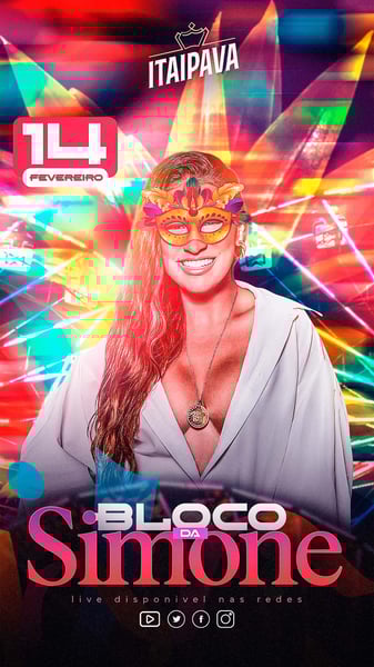 FLYER ARTISTA EVENTO BLOCO DA SIMONE CARNAVAL STORIES