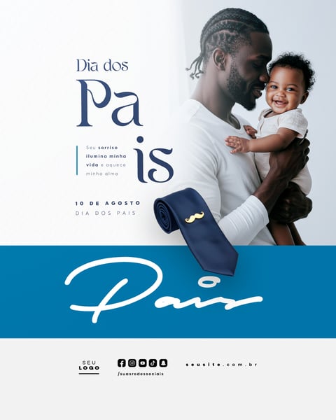 DIA DOS PAIS AGOSTO SOCIAL MEDIA POST EDITÁVEL FEED