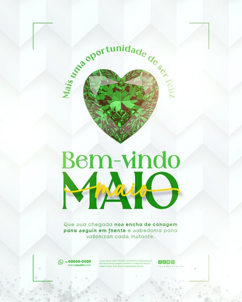 BEM VINDO MAIO SAUDAÇÃO MÊS SOCIAL MEDIA POST EDITÁVEL FEED