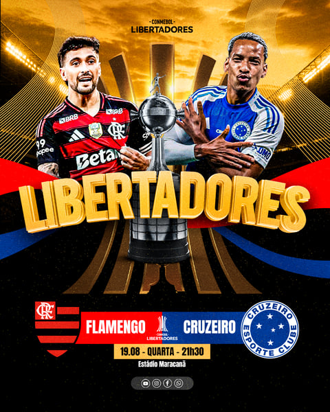 FLYER ESPORTIVO FUTEBOL LIBERTADORES FLAMENGO vs CRUZEIRO