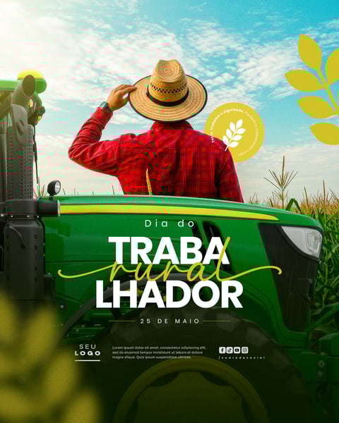 DIA DO TRABALHADOR RURAL 25 DE MAIO SOCIAL MEDIA EDITÁVEL FEED