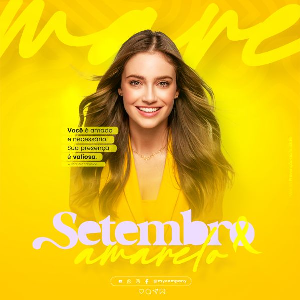 SETEMBRO AMARELO – MÊS DE PREVENÇÃO AO SUICÍDIO SOCIAL MEDIA FLYER PSD EDITÁVEL