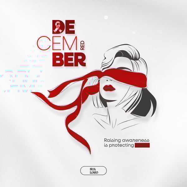 RED DECEMBER MÊS DE LUTA E CONSCIENTIZAÇÃO CONTRA AIDS, HIV E OUTROS STIS SOCIAL MEDIA EDITÁVEL PSD