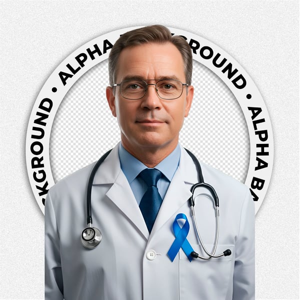 MÉDICO DOUTOR COM FITA AZUL DE NOVEMBRO AZUL 2