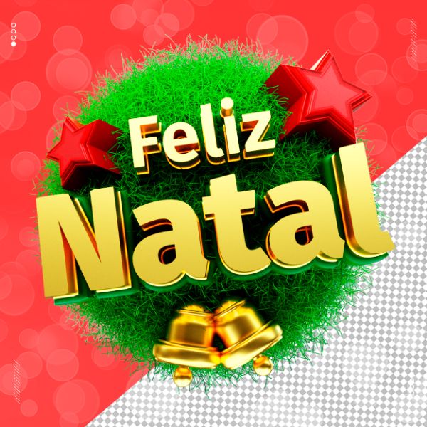 SELO 3D FELIZ NATAL PARA COMPOSIÇÃO