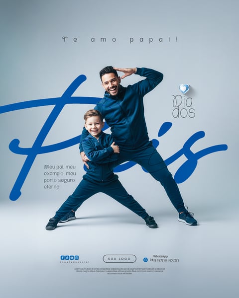 DIA DOS PAIS AGOSTO PAI - FLYER SOCIAL MEDIA PSD EDITÁVEL 12