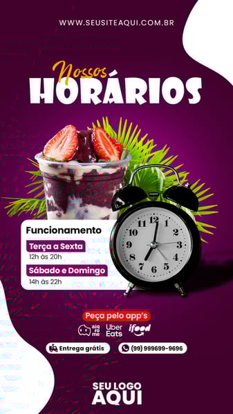 POST STORY - AÇAÍTERIA - NOSSO HORÁRIOS