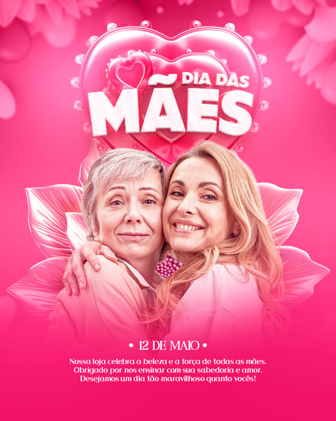 ARTE SOCIAL MEDIA PARA O DIA DAS MÃES MODELO 04