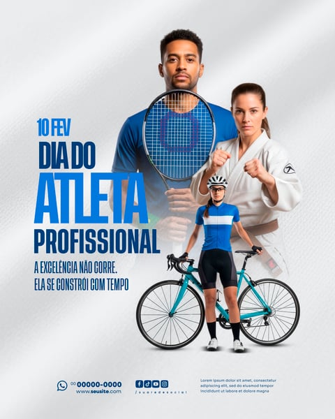 DIA DO ATLETA PROFISSIONAL 10 DE FEVEREIRO SOCIAL MEDIA PSD EDITÁVEL 5