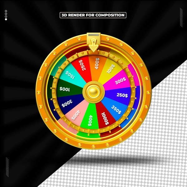 ELEMENTO 3D CASSINO RODA DA FORTUNA PNG