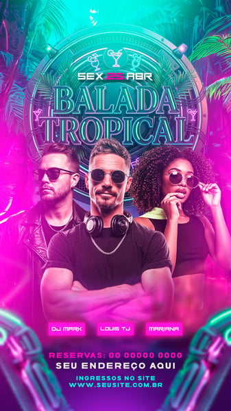 FLYERS PARA EVENTOS BALADA TROPICAL STORYS