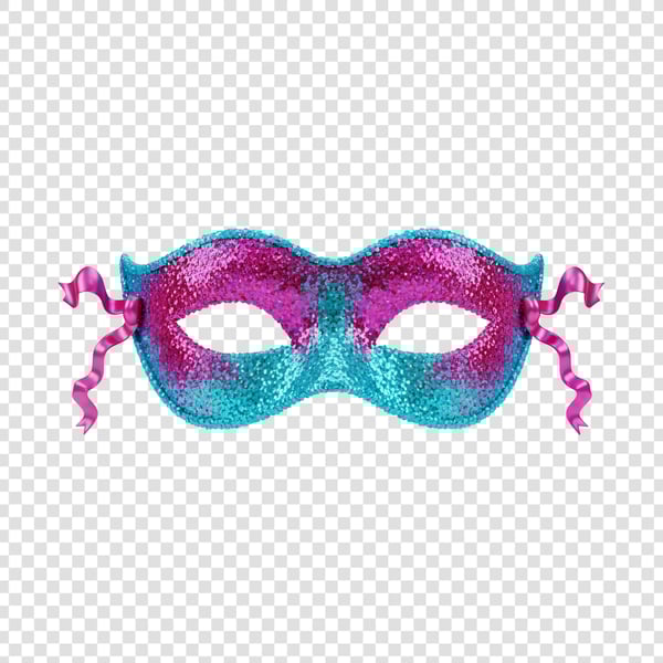 MÁSCARA DE CARNAVAL ROXA COM PENAS 06