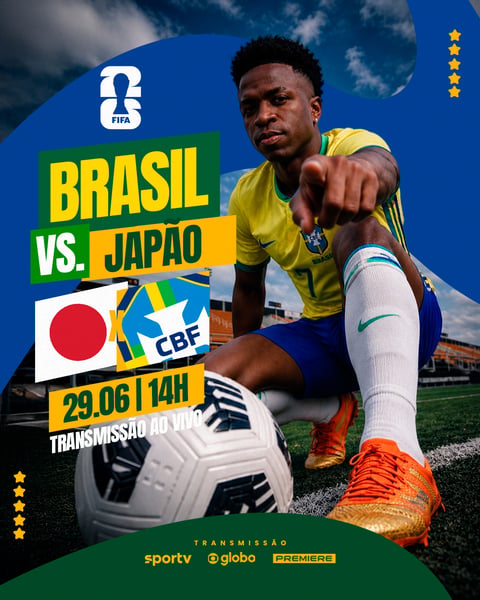 COPA DO MUNDO VINI JR BRASIL X JAPÃO PSD EDITÁVEL