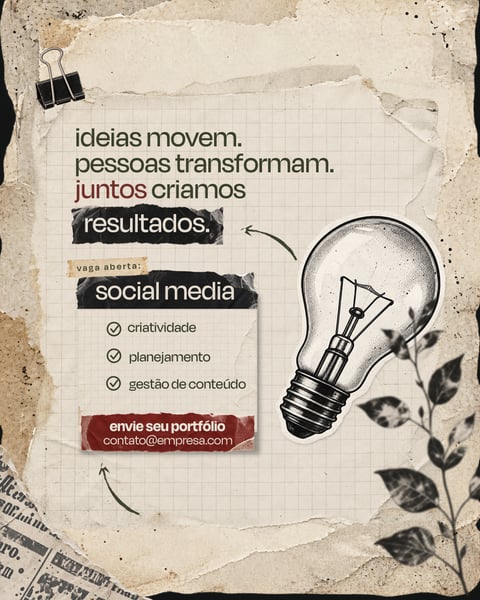 VAGA DE EMPREGO SOCIAL MEDIA PSD EDITÁVEL FRAME 1 3