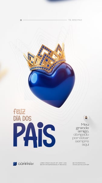 FELIZ DIA DOS PAIS MÊS DE AGOSTO AMOR DE PAI FLYER SOCIAL MEDIA PSD EDITÁVEL 2 STORY
