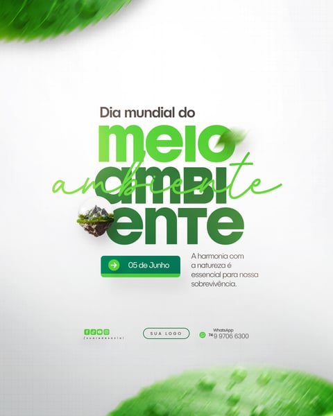 05 DE JUNHO - DIA MUNDIAL DO MEIO AMBIENTE SOCIAL MEDIA PSD EDITÁVEL