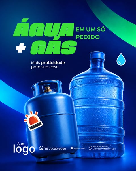 DISTRIBUIDORA DE GÁS E ÁGUA SOCIAL MEDIA PSD EDITÁVEL 2