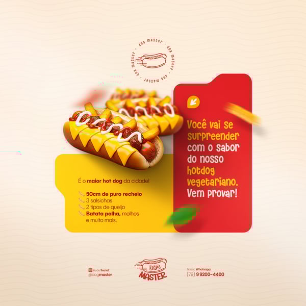 HOT DOG CARDÁPIO LANCHE CACHORRO QUENTE PROMOÇÃO HAMBURGUERIA LANCHONETE PSD EDITÁVEL