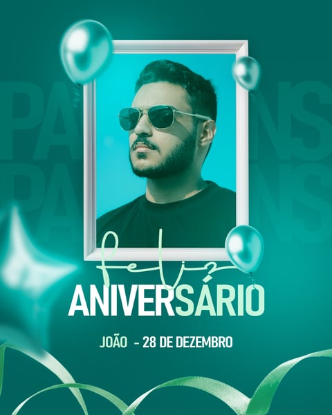 FLYER DE REDE SOCIAL DE FELIZ ANIVERSÁRIO PSD FEED 4