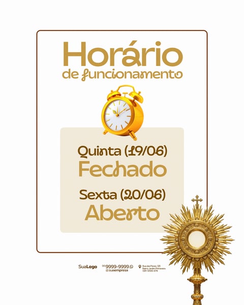 HORÁRIO DE FUNCIONAMENTO