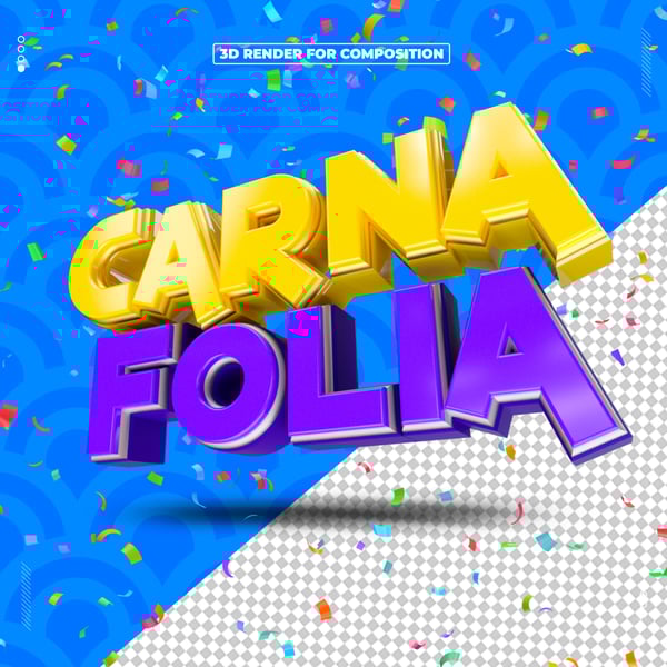 SELO 3D CARNAFOLIA CARNAVAL PARA REDES SOCIAIS
