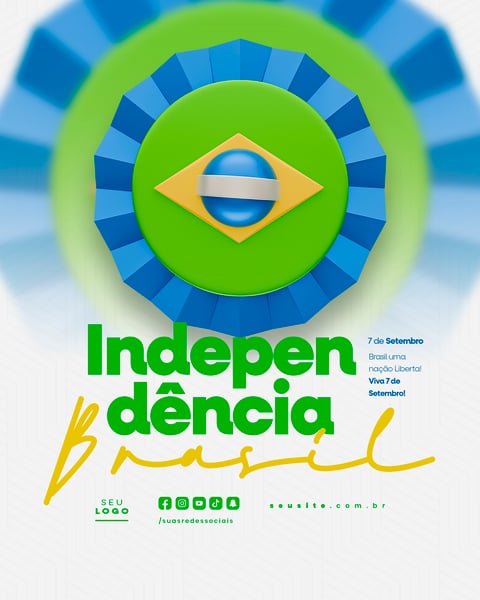 INDEPENDÊNCIA DO BRASIL 7 DE SETEMBRO FEED SOCIAL MEDIA EDITÁVEL