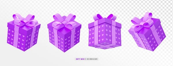 CAIXA DE PRESENTES ELEMENTO 3D PARA DIA DAS MÃES