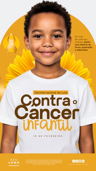DIA INTERNACIONAL DE LUTA CONTRA O CÂNCER INFANTIL 15 DE FEVEREIRO STORY SOCIAL MEDIA PSD EDITÁVEL 5