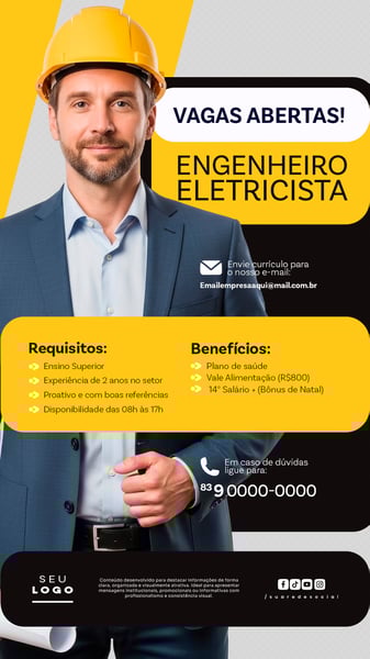 RECRUTAMENTO EMPREGO TEMOS VAGAS ABERTAS CONTRATAÇÃO STORY SOCIAL MEDIA PSD EDITÁVEL 26