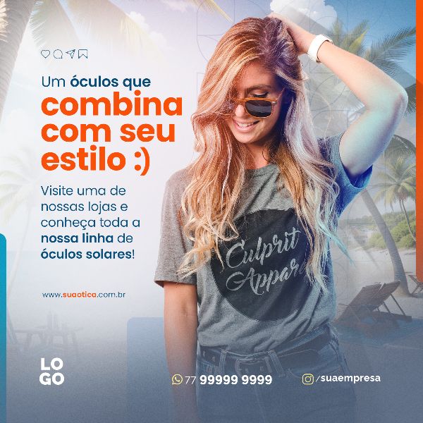 UM ÓCULOS DE SOL QUE COMBINA COM SEU ESTILO | SOCIAL MEDIA - ÓTICA