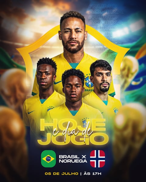 FLYER HOJE É DIA DE JOGO FEED PSD EDITÁVEL