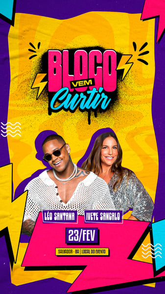 YME FLYER BLOCO DE CARNAVAL, ARTISTAS E EVENTOS, CARNAVAL, BLOQUINHO, STORY 2