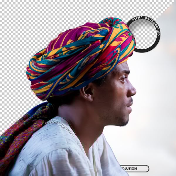 HOMEM NEGRO AFRO ELEMENTO PSD PNG 3