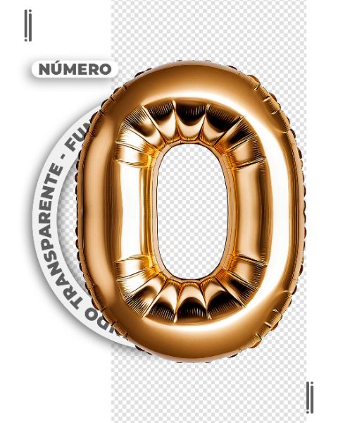 NÚMERO ZERO BALÃO | FELIZ ANO NOVO | IMAGEM SEM FUNDO | PNG | PSD EDITÁVEL