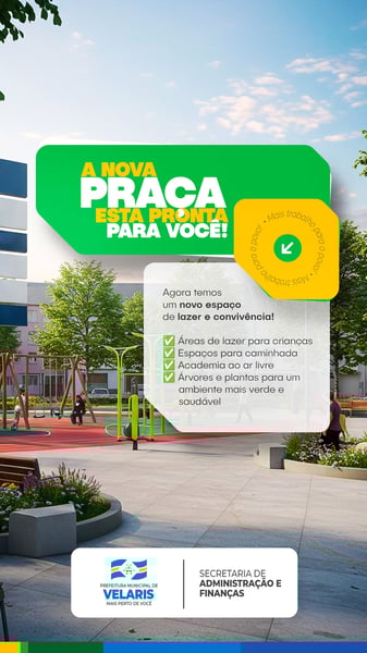 PREFEITURA INFORME COMUNICADO PAVIMENTAÇÃO PRAÇA SAÚDE CAMPO RURAL MÁQUINAS VAGAS AVISO PSD EDITÁVEL