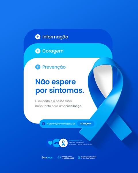 Novembro Azul Mês de Combate ao Câncer de Próstata Social Media PSD Editável
