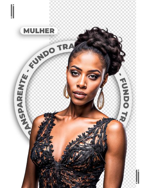 MULHER NEGRA | FELIZ ANO NOVO | IMAGEM SEM FUNDO | PNG | PSD EDITÁVEL