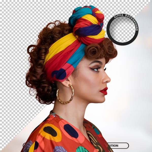 MULHER NEGRA AFRO ELEMENTO PSD PNG